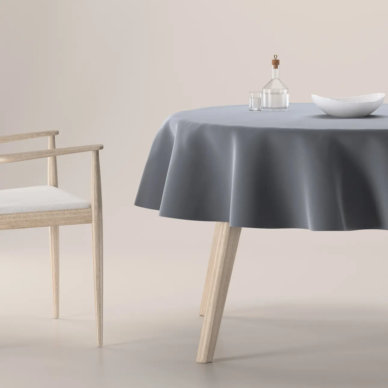 Dekoria Ubrus kulatý, grafitová šeď, Velvet, 704-12