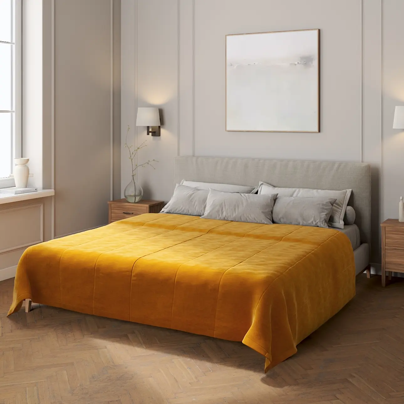 Dekoria Sametový přehoz Velvet, medová, Velvet, 704-23