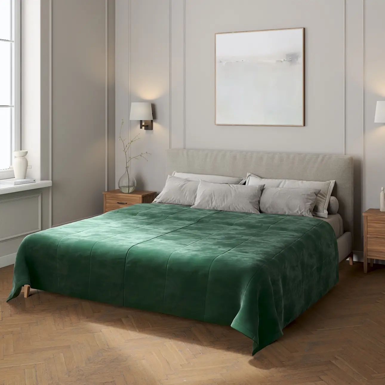 Dekoria Sametový přehoz Velvet, tmavá lesní zeleň, Velvet, 704-25