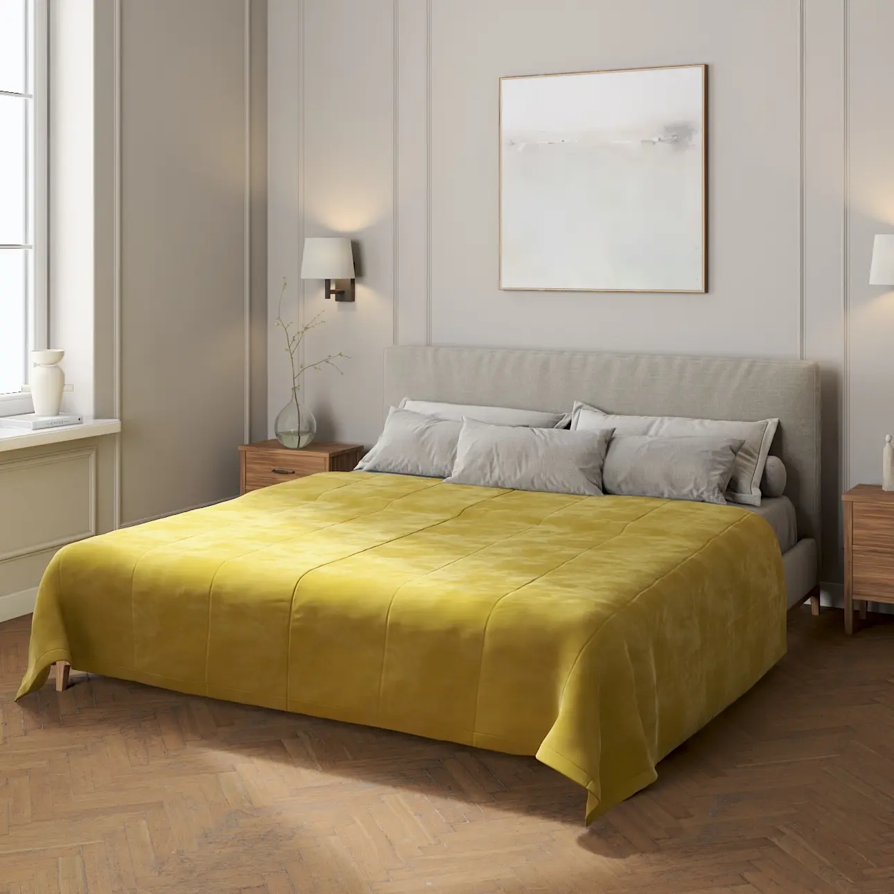 Dekoria Sametový přehoz Velvet, zlatá okrová, Velvet, 704-27