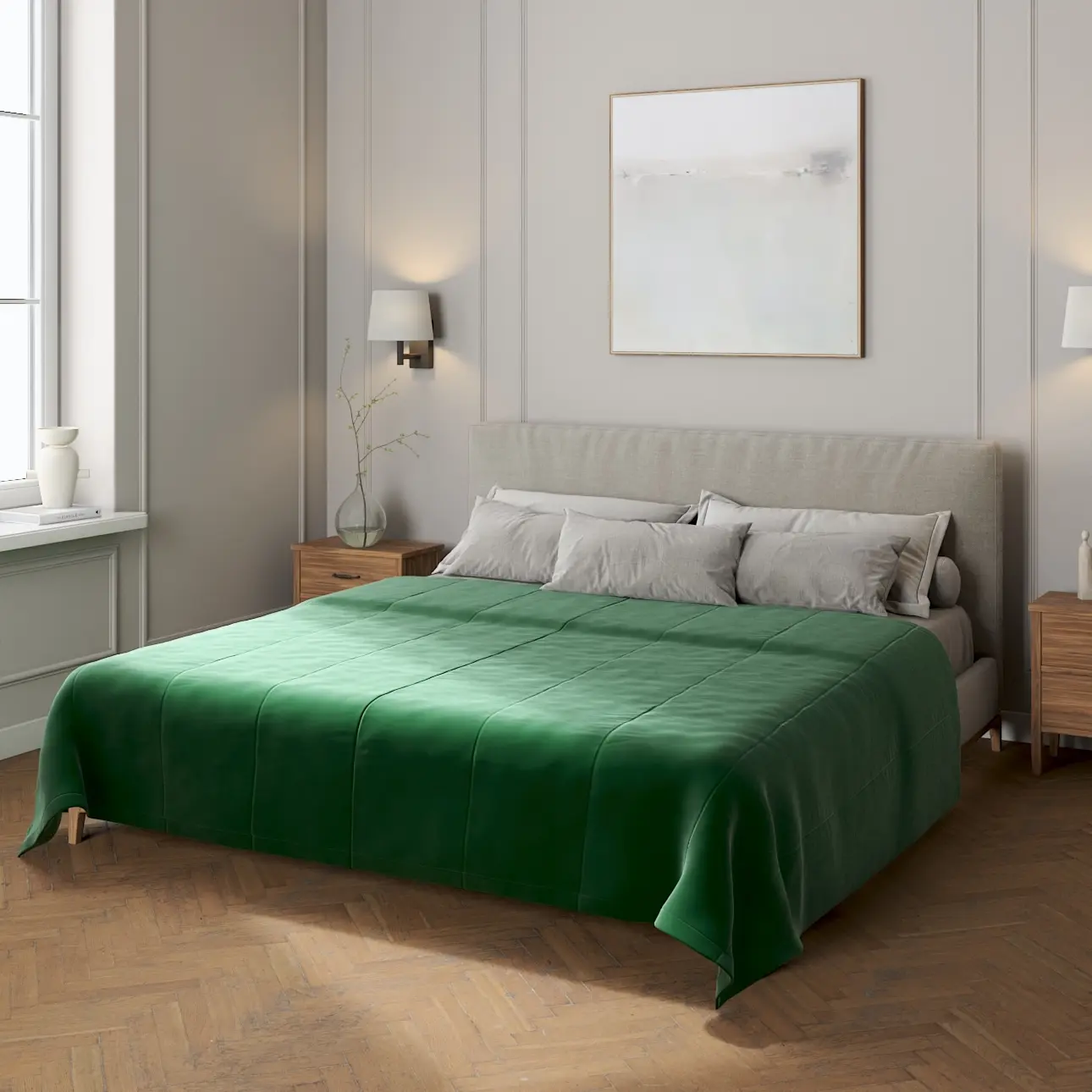 Dekoria Sametový přehoz Velvet, lahvová zeleň, Velvet, 704-13