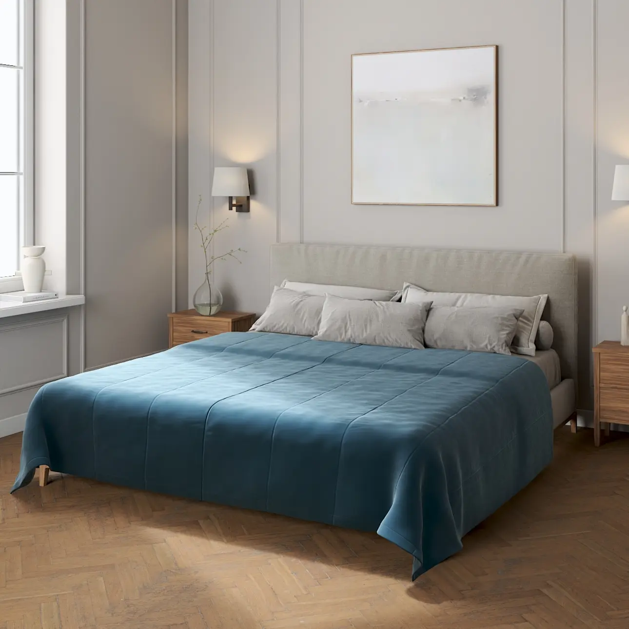 Dekoria Sametový přehoz Velvet, staroněmecká modrá, Velvet, 704-16