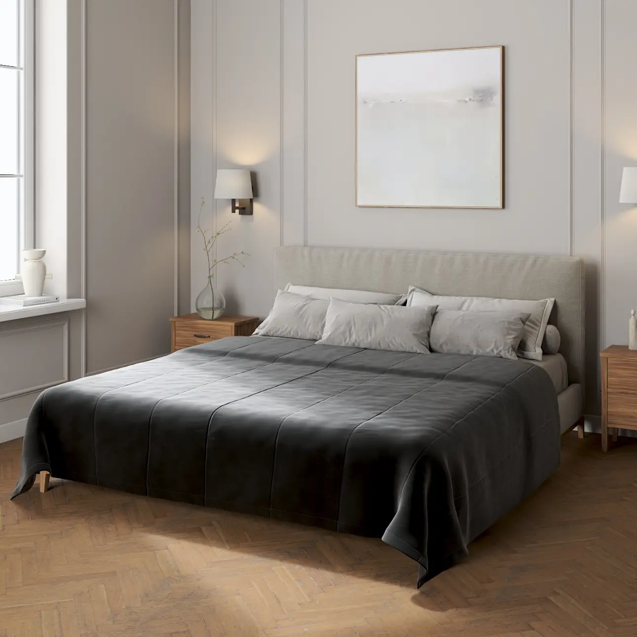 Dekoria Sametový přehoz Velvet, černá, Velvet, 704-17