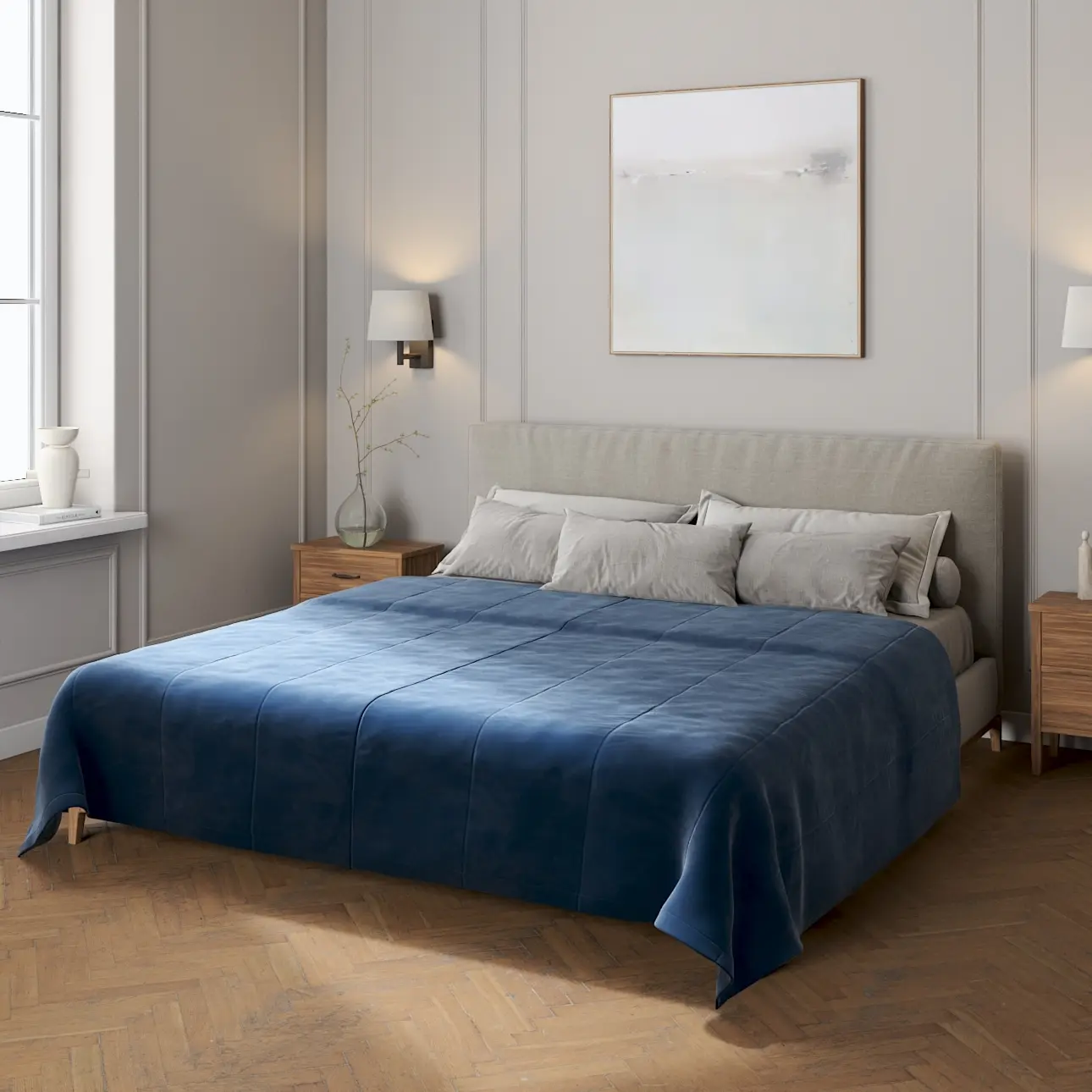 Dekoria Sametový přehoz Velvet, tmavě modrá, Velvet, 704-29