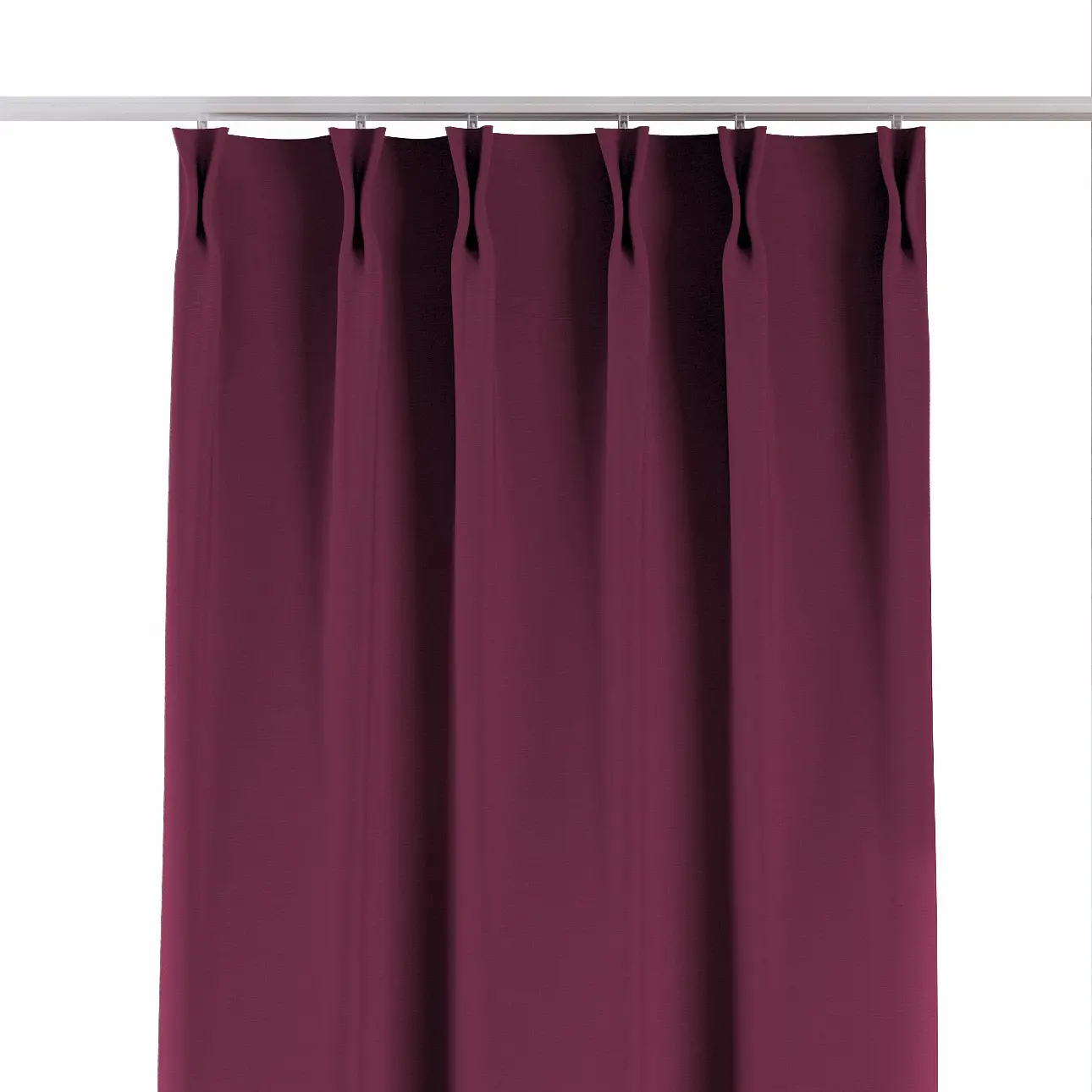Dekoria Závěs na dvojitých hačcích flex, švestková, Cotton Panama, 702-32
