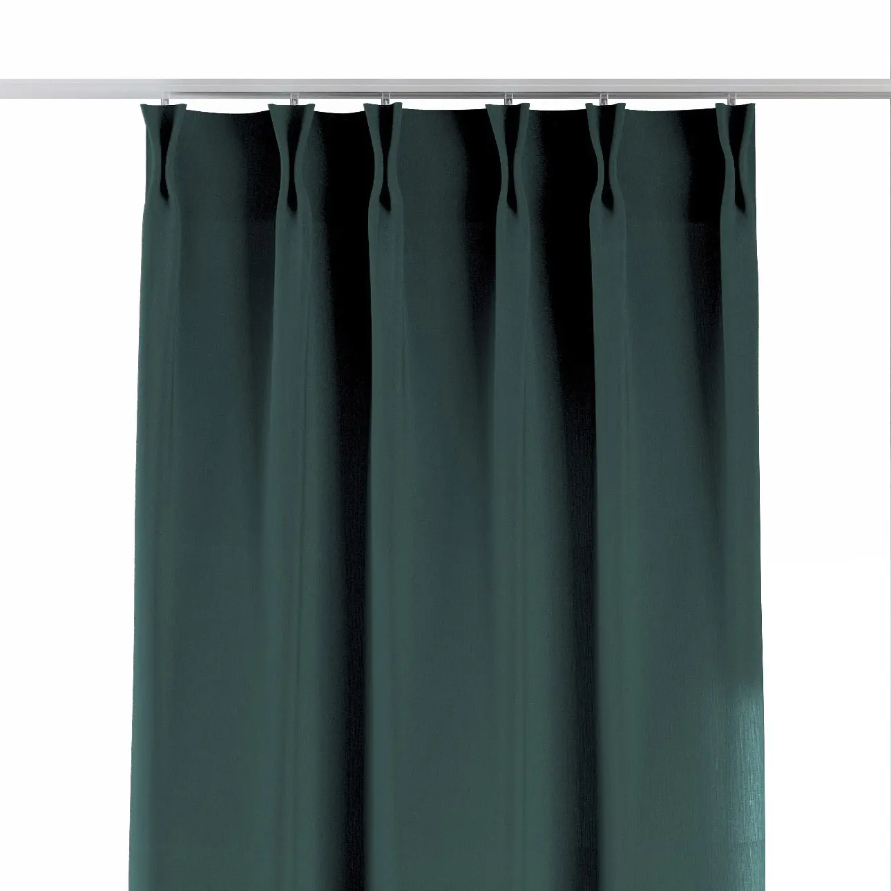 Dekoria Závěs na dvojitých hačcích flex, tlumená smaragdová, Linen, 159-09