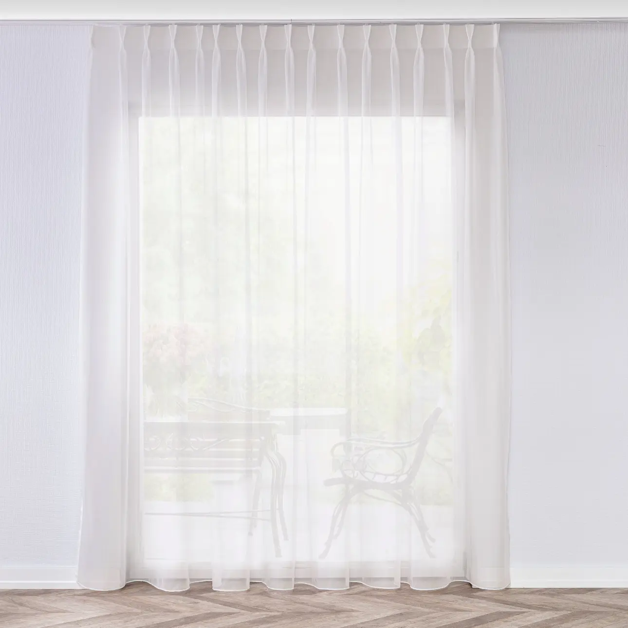 Dekoria Záclona na dvojitých hačcích flex, ecru, Voile - Voál, 901-01