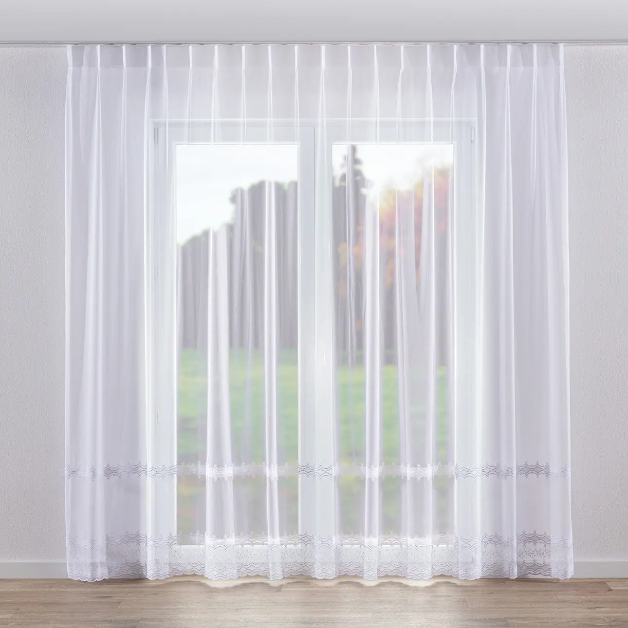 Dekoria Záclona na jednotlivých hačcích flex, bílá, Voile - Voál, 186-39