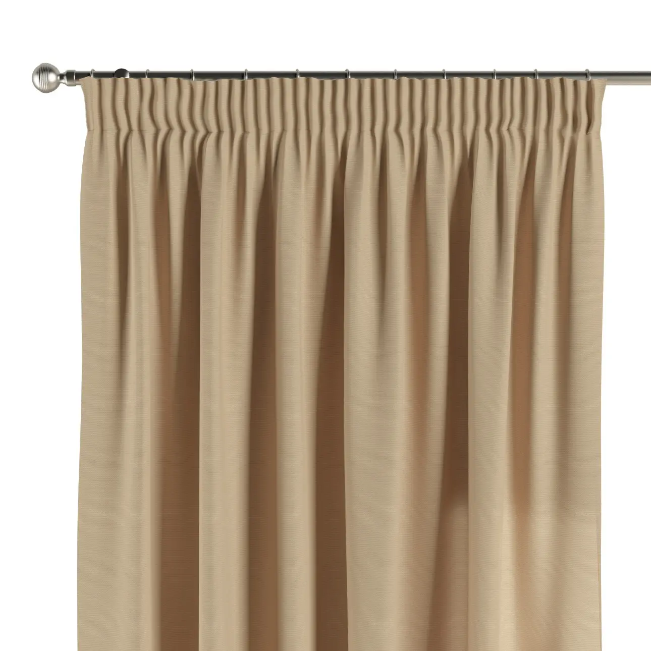Dekoria Závěs s řasící páskou, bílá káva, Cotton Panama, 702-47