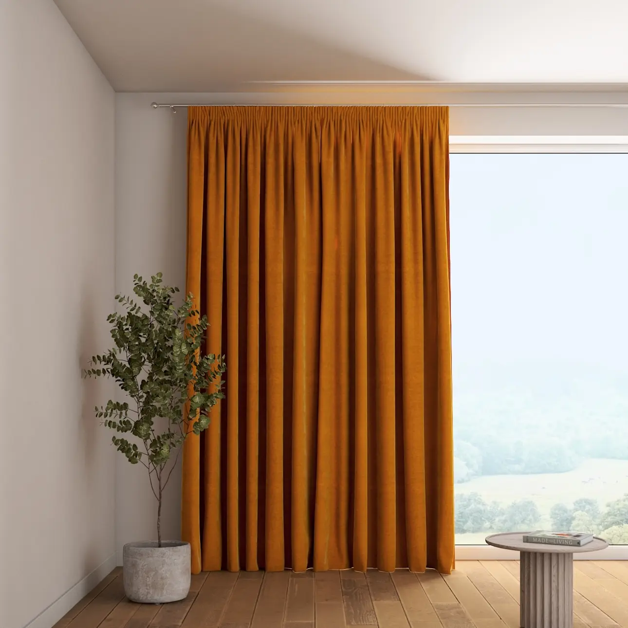 Dekoria Závěs s řasící páskou, medová, Velvet, 704-23