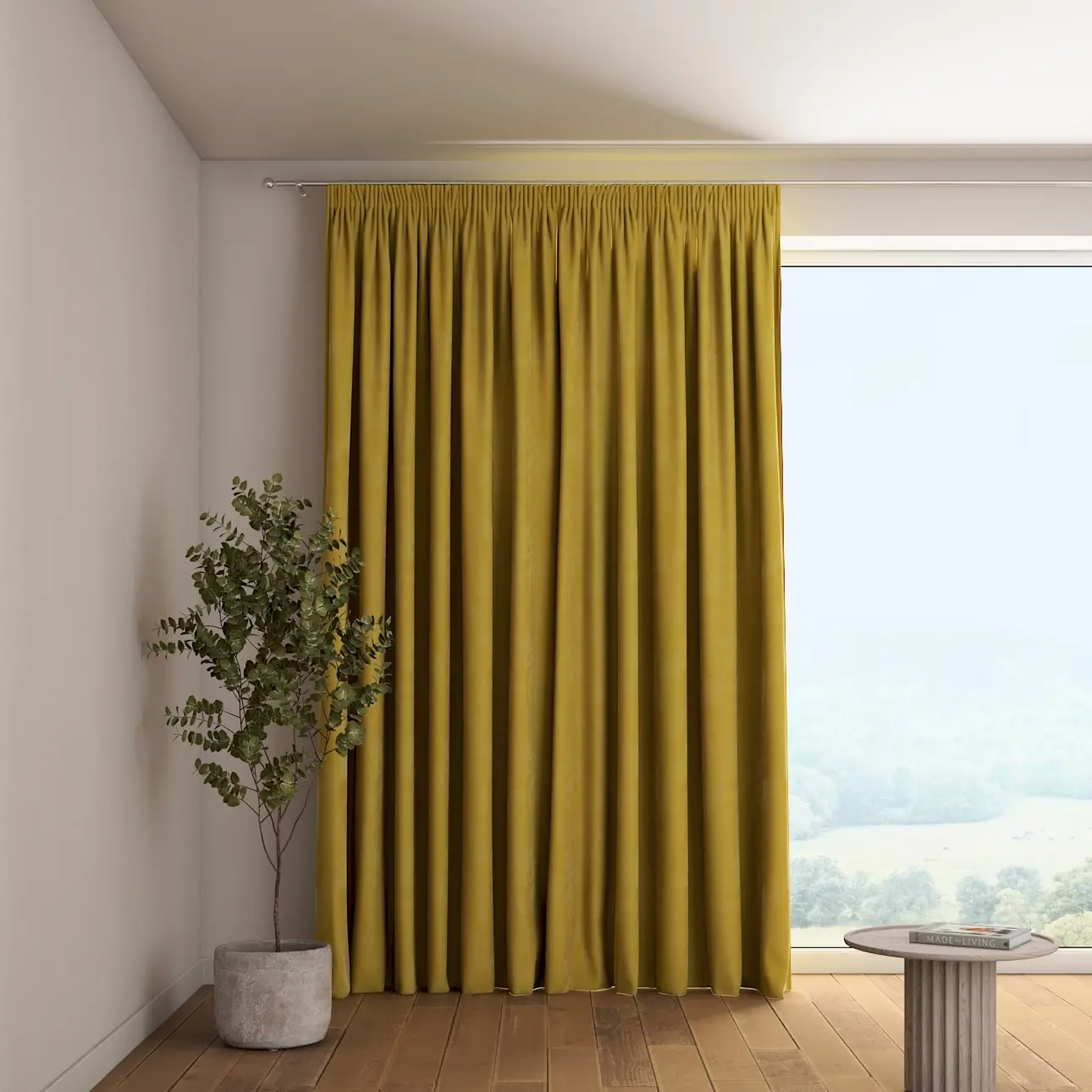 Dekoria Závěs s řasící páskou, zlatá okrová, Velvet, 704-27