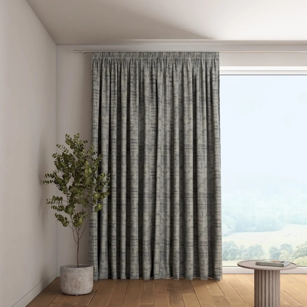 Dekoria Závěs s řasící páskou, šedavá beton, Velvet, 704-32