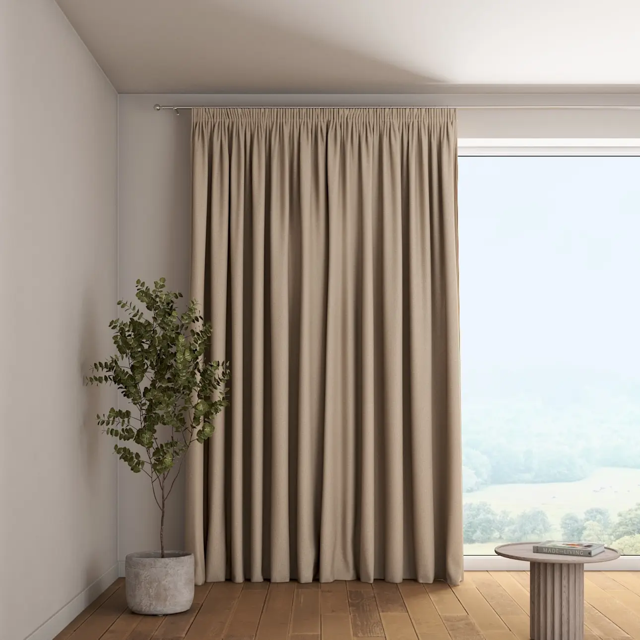 Dekoria Závěs s řasící páskou, béžová, Blackout Soft, 269-21