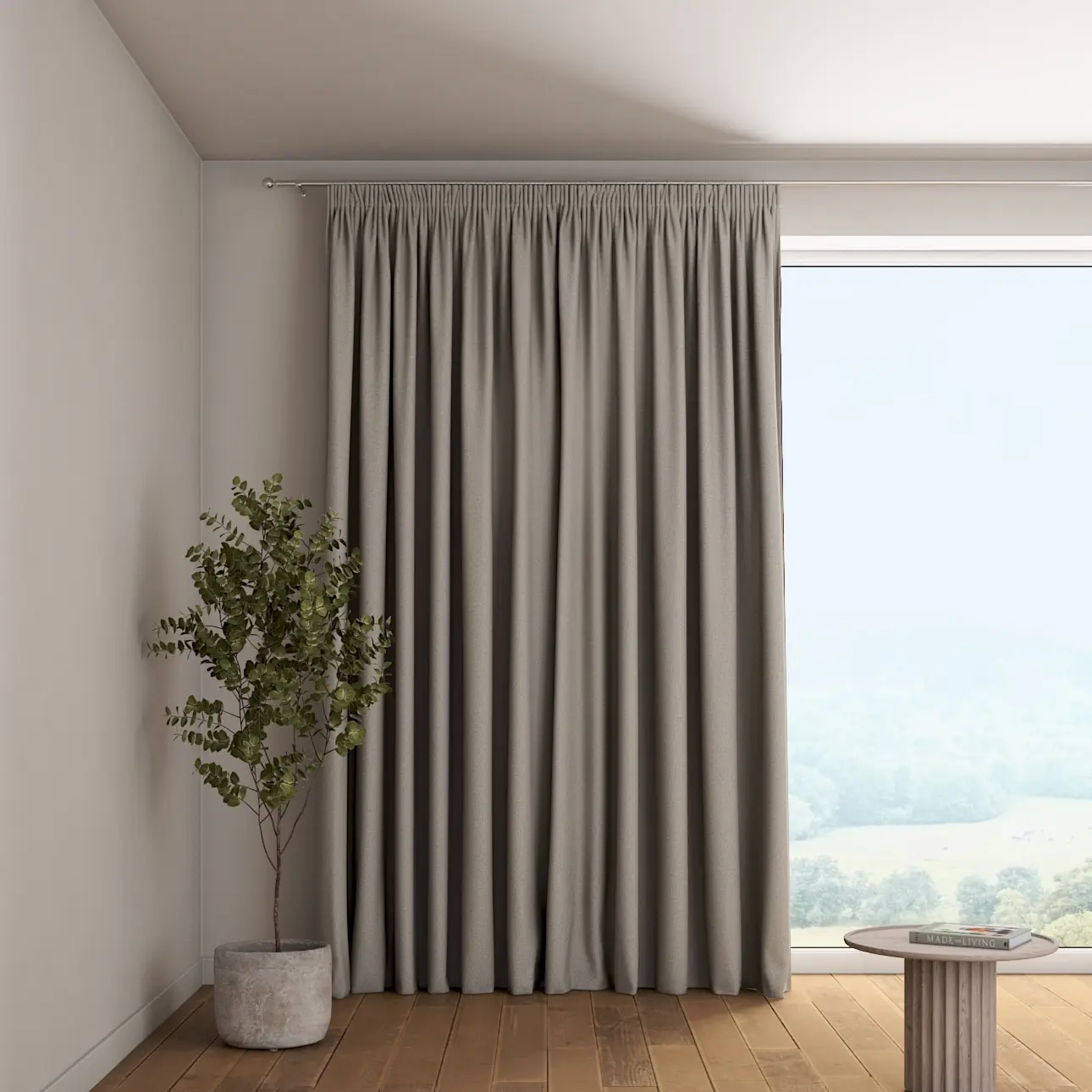 Dekoria Závěs s řasící páskou, šedá, Blackout Soft, 269-22