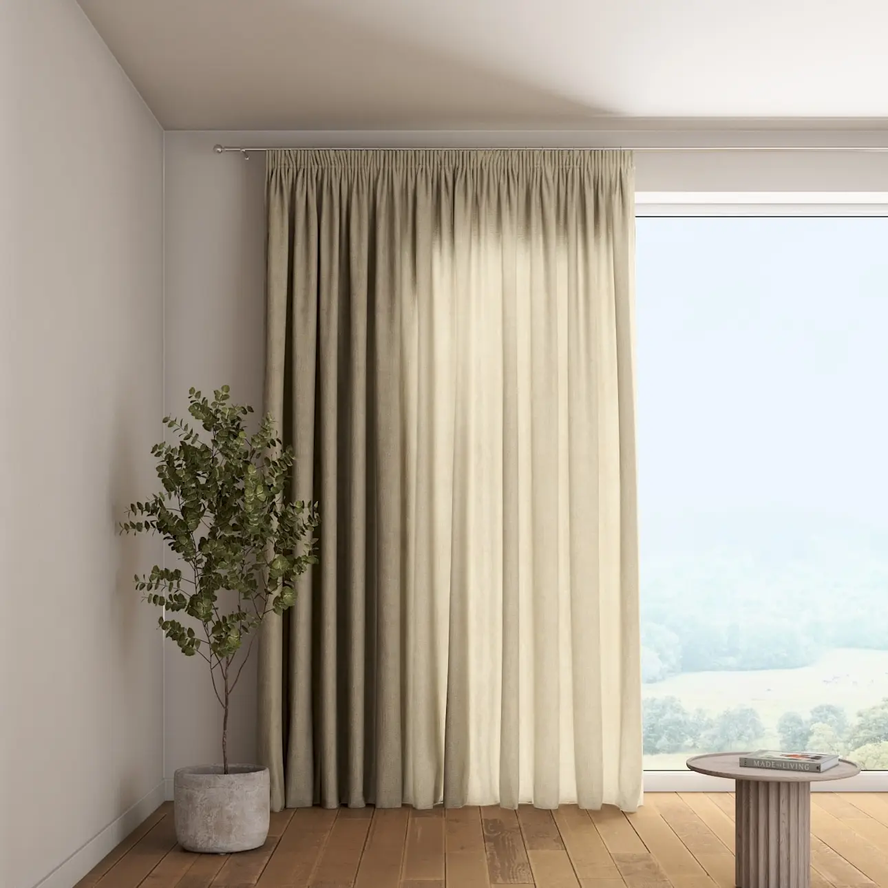 Dekoria Závěs s řasící páskou, tmavě béžová, Alara Premium, 145-01