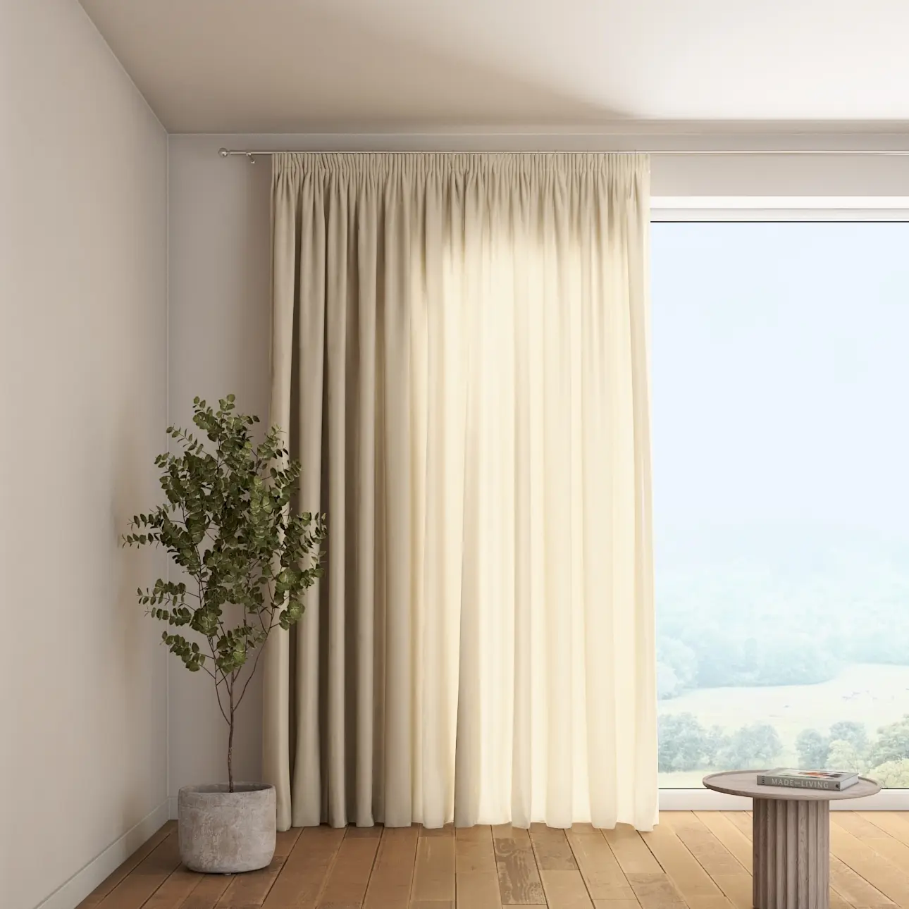 Dekoria Závěs s řasící páskou, průsvitná béžová, Romantica, 184-41