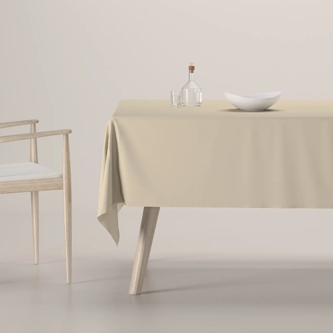 Dekoria Ubrus obdélníkový, bílá káva, Cotton Panama, 702-47
