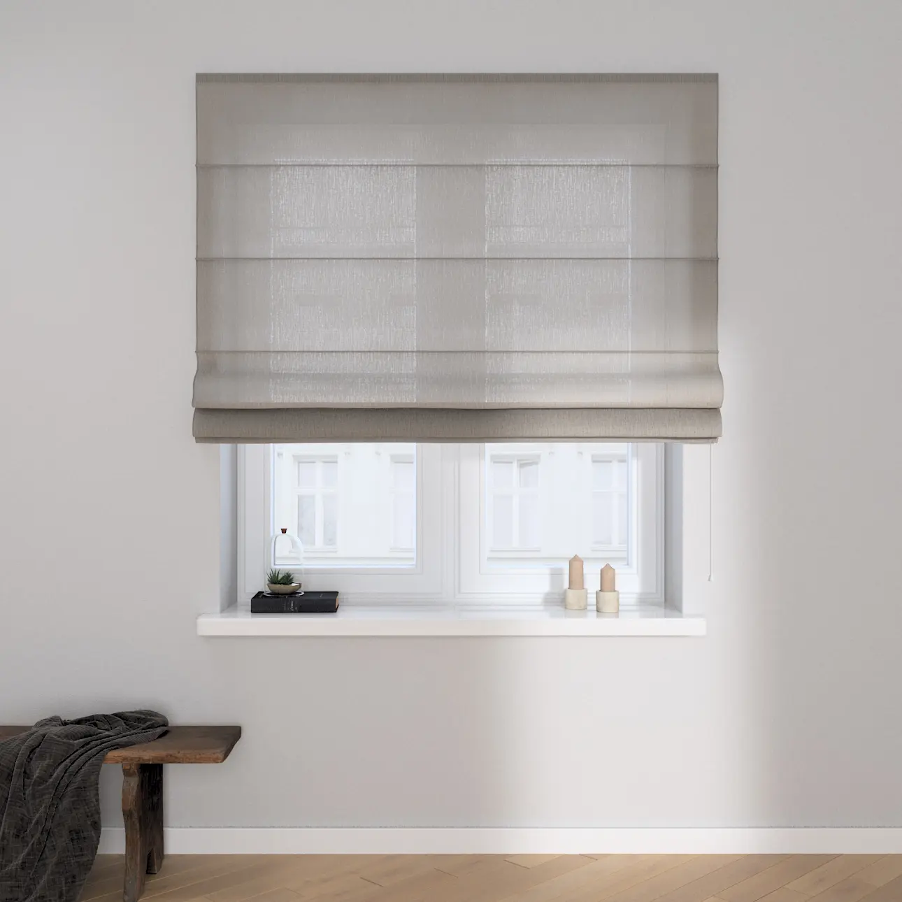Dekoria Římská roleta Capri, světle béžová, Delicate Premium, 144-59