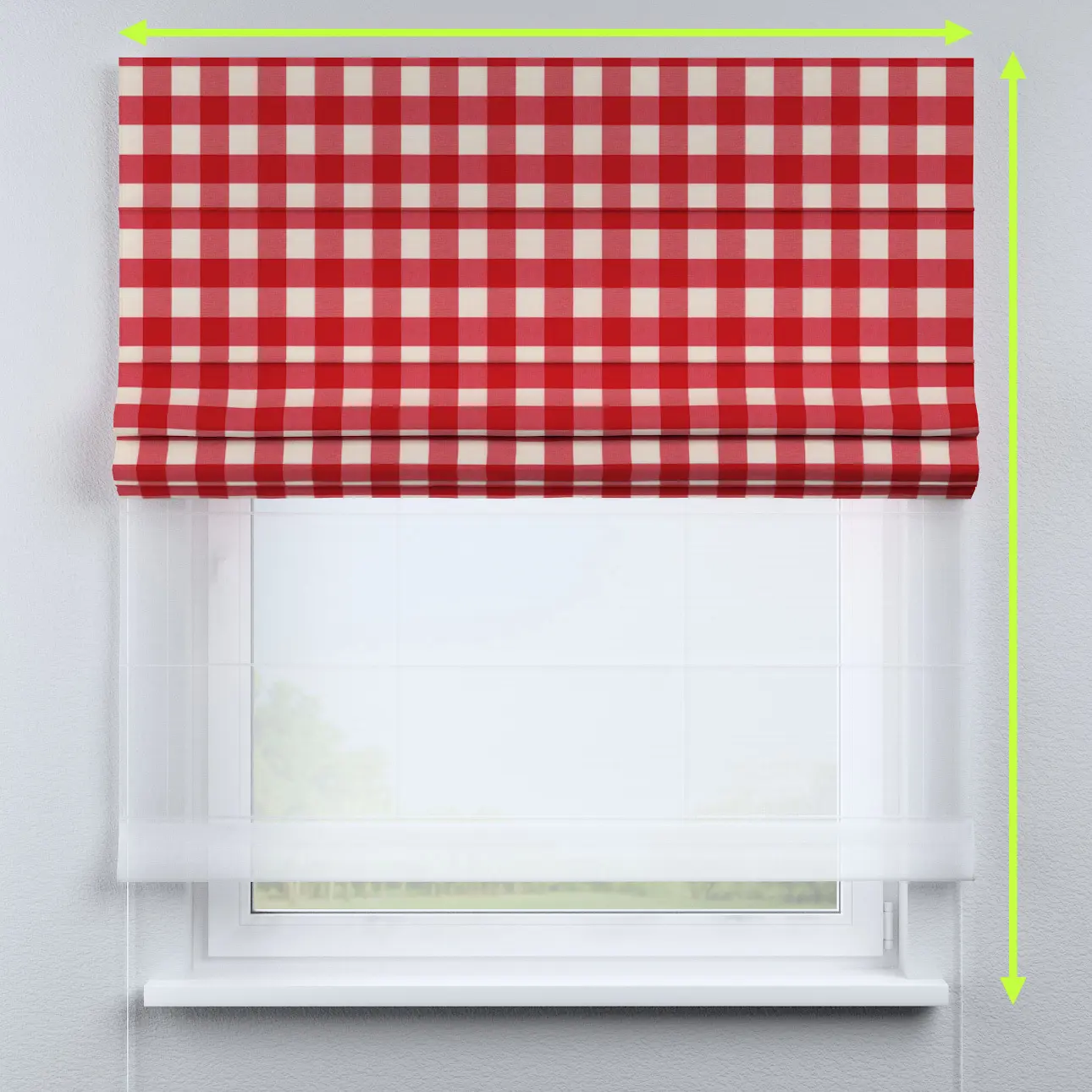 Dekoria Římská roleta Duo, tmavě červená kostka velká, Quadro, 136-18