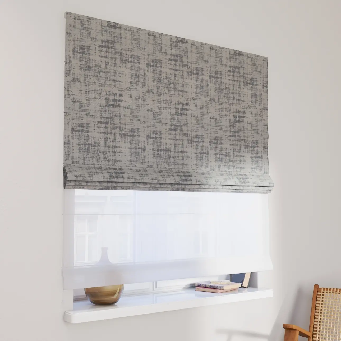 Dekoria Římská roleta Duo, šedavá beton, Velvet, 704-32