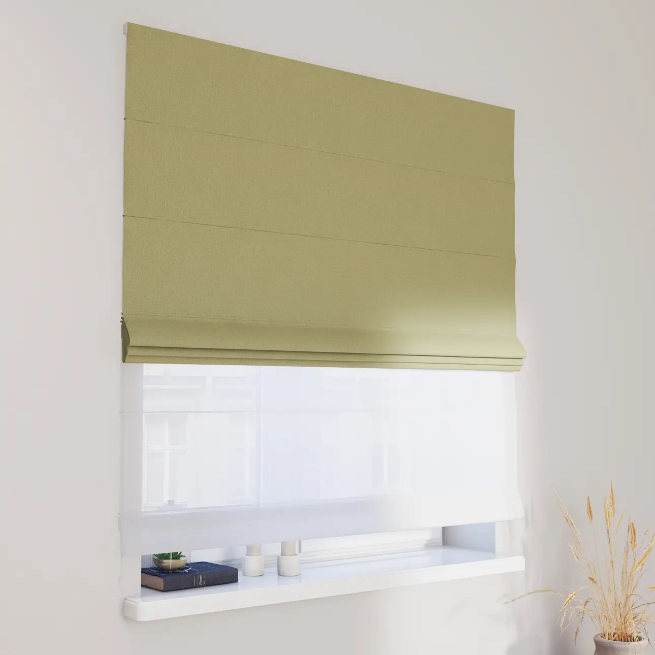 Dekoria Římská roleta Duo, zelená, Blackout Soft, 269-23