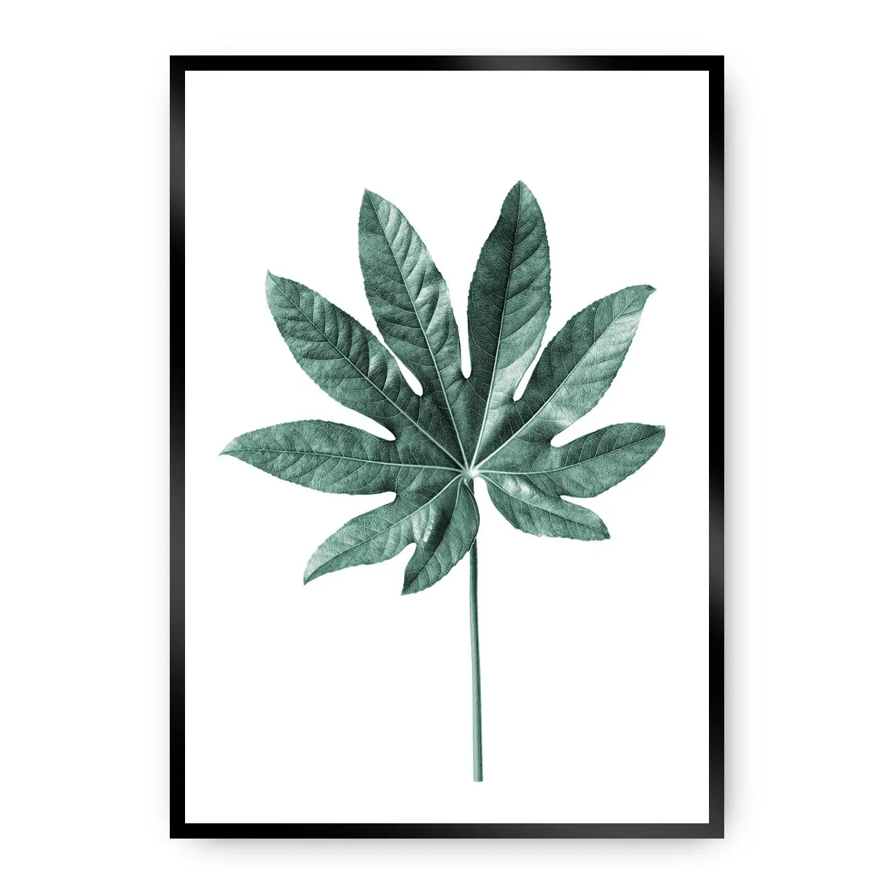 Dekoria Plakát  Leaf Emerald Green, 21 x 30 cm, Ramka: Czarna