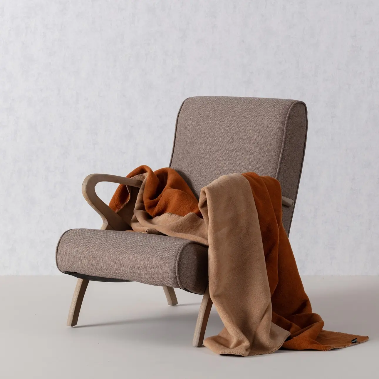 Dekoria Deka Cotton Cloud 150x200cm Cognac&Beige, 150 x 200 cm