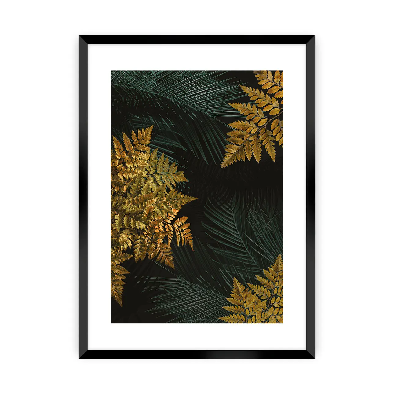 Dekoria Plakát Golden Leaves II, 40 x 50 cm, Zvolit rámek: Černý