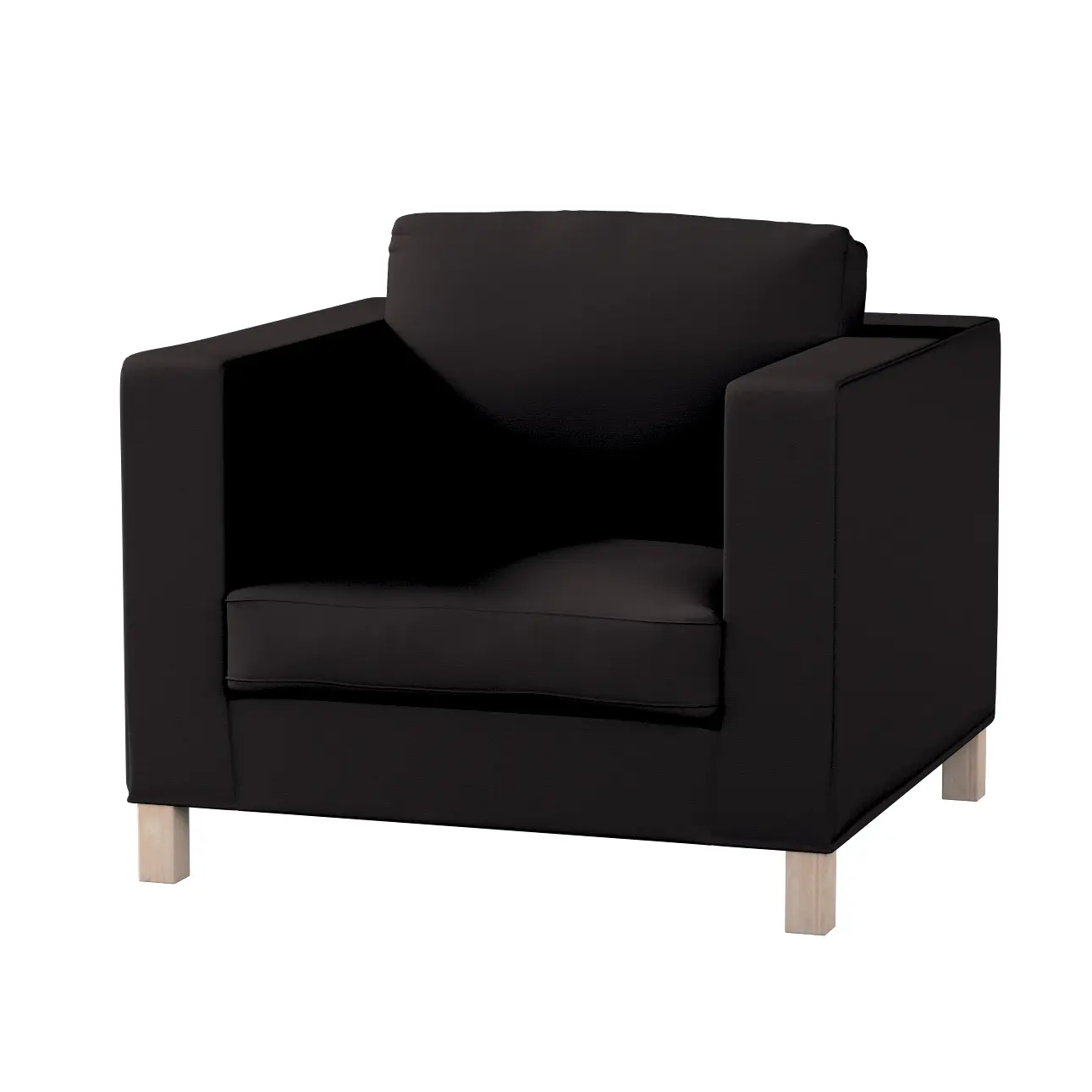 Dekoria Potah na křesko IKEA Karlanda, krátký, Black - černá, Potah na křeslo Karlanda, Cotton Panama, 702-50