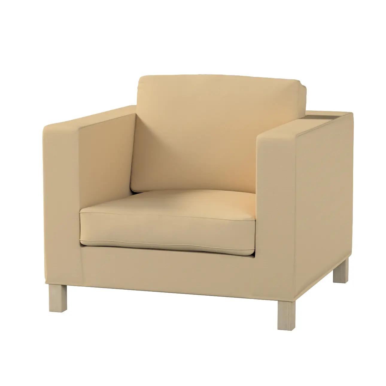 Dekoria Potah na křesko IKEA Karlanda, krátký, bílá káva, Potah na křeslo Karlanda, Cotton Panama, 702-47