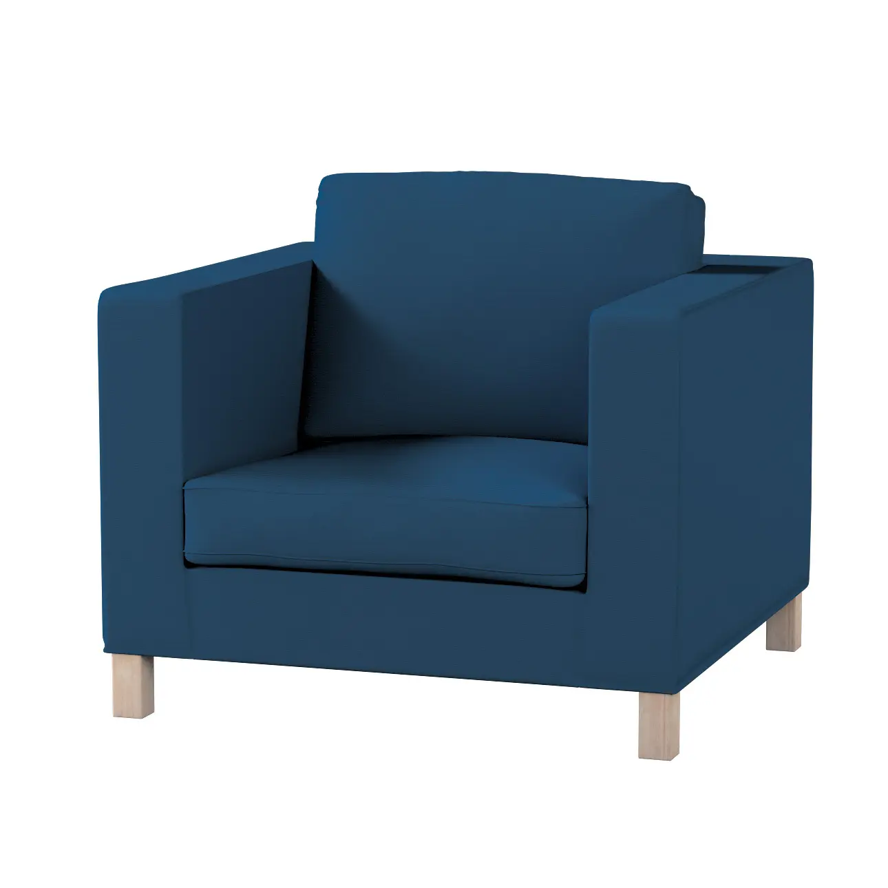 Dekoria Potah na křesko IKEA Karlanda, krátký, mořská modrá, Potah na křeslo Karlanda, Cotton Panama, 702-48