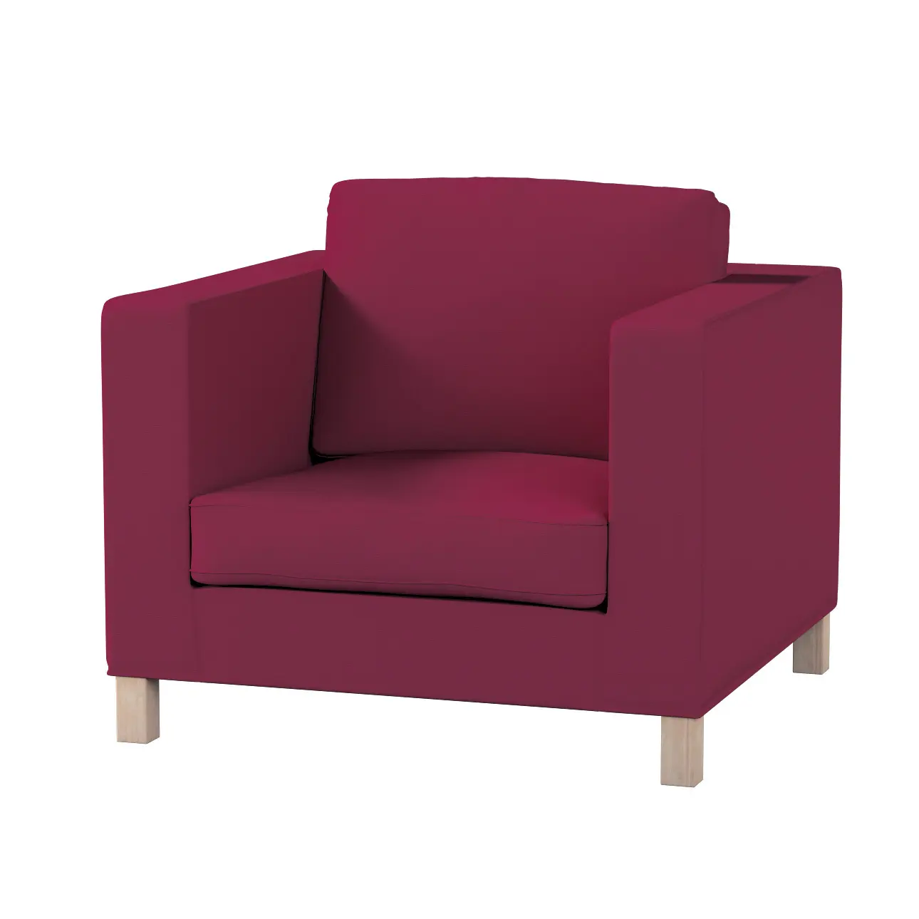 Dekoria Potah na křesko IKEA Karlanda, krátký, švestková, Potah na křeslo Karlanda, Cotton Panama, 702-32
