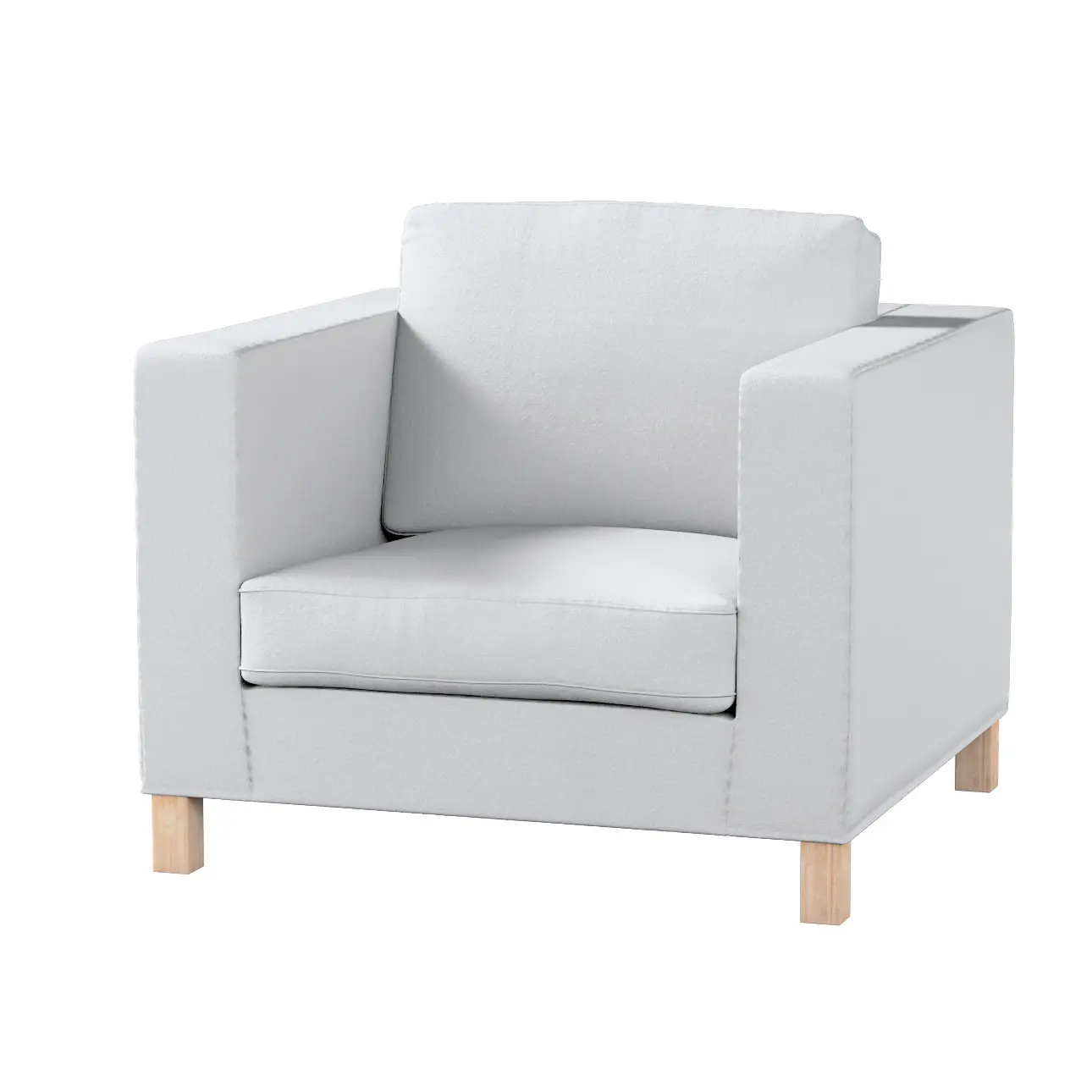Dekoria Potah na křesko IKEA Karlanda, krátký, bílá, Potah na křeslo Karlanda, Boucle Teddy, 702-80