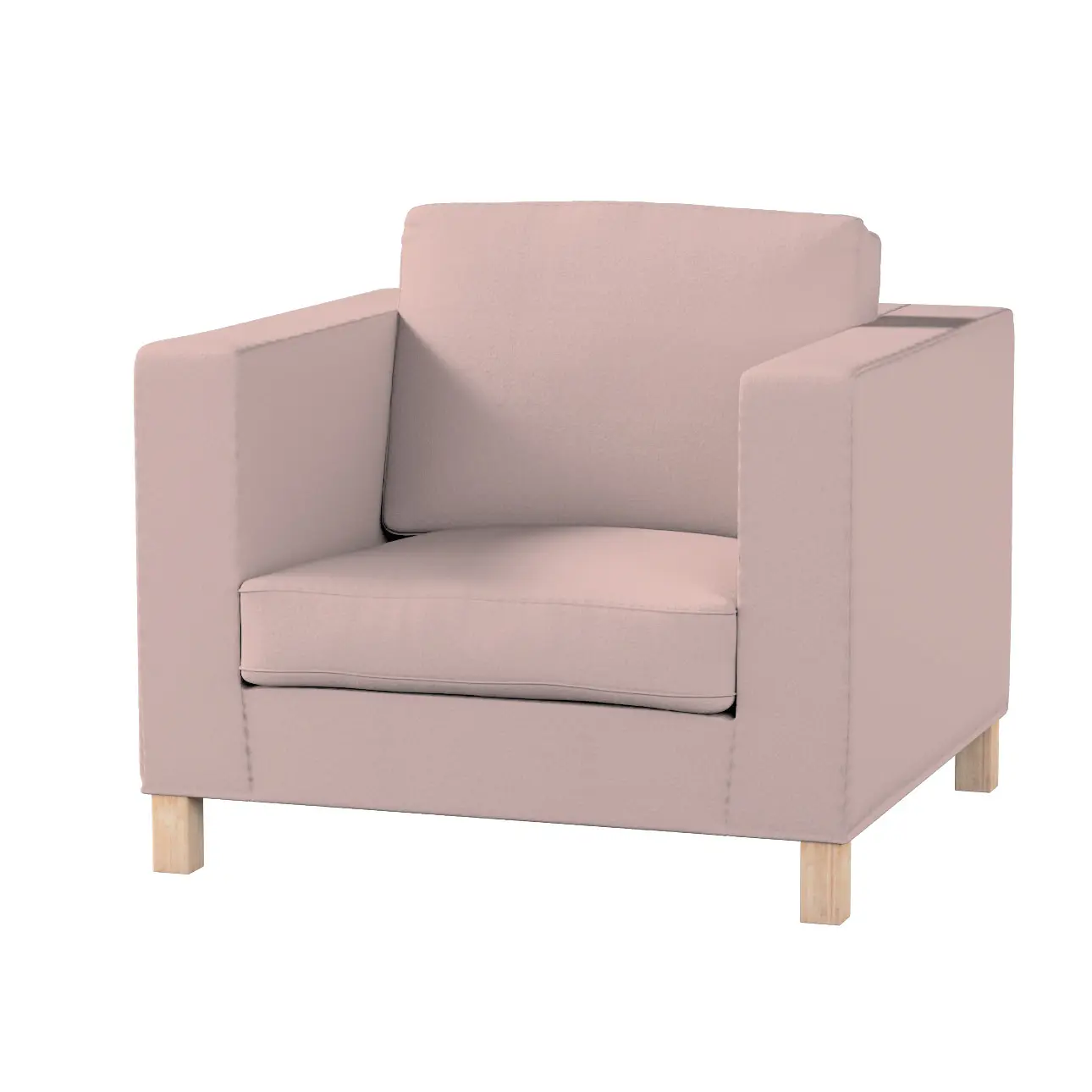 Dekoria Potah na křesko IKEA Karlanda, krátký, růžová, Potah na křeslo Karlanda, Boucle Teddy, 702-84