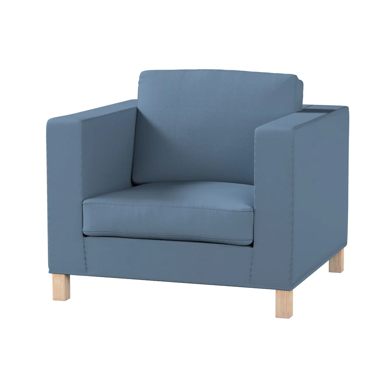Dekoria Potah na křesko IKEA Karlanda, krátký, modrá, Potah na křeslo Karlanda, Boucle Teddy, 702-86