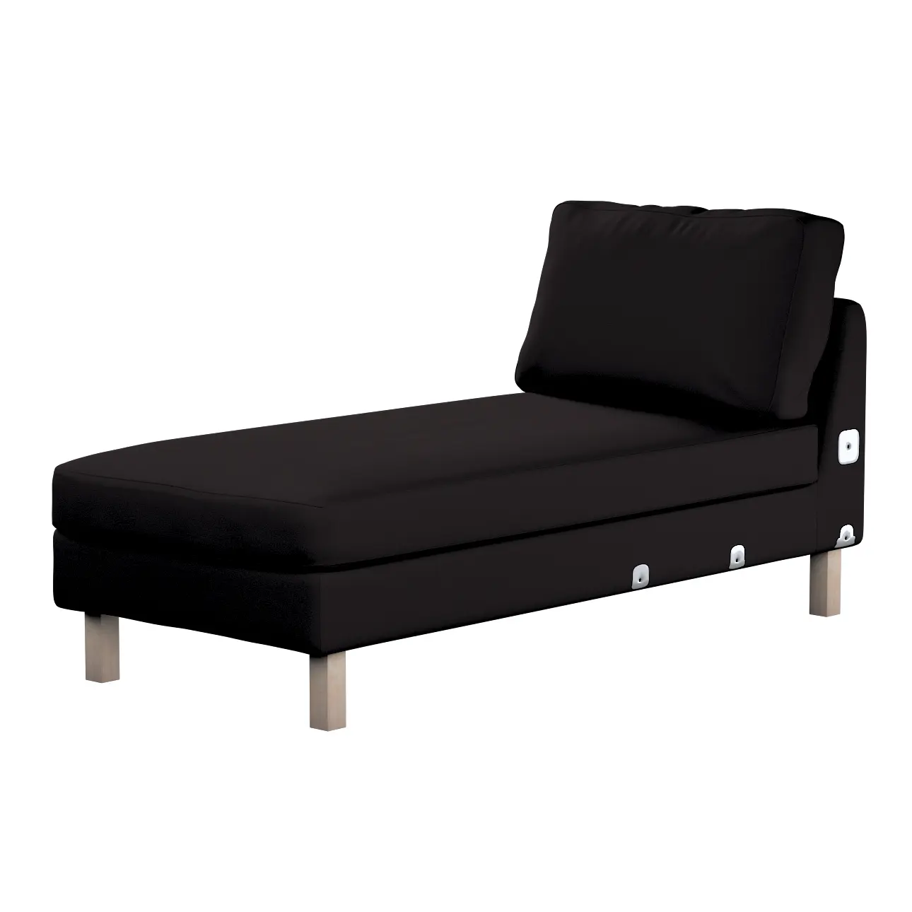 Dekoria Potah na přídavný šezlong IKEA Karlstad, krátký, Black - černá, Potah na přídavný šezlong Karlstad, Cotton Panama, 702-50