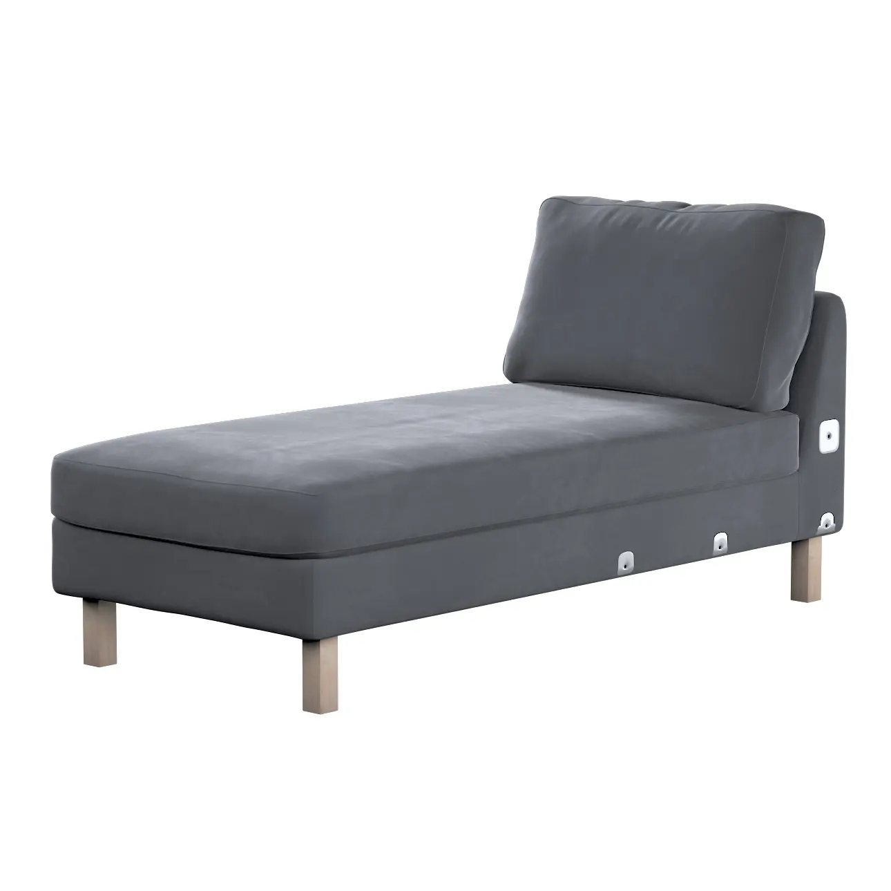 Dekoria Potah na přídavný šezlong IKEA Karlstad, krátký, grafitová šeď, Potah na přídavný šezlong Karlstad, Velvet, 704-12
