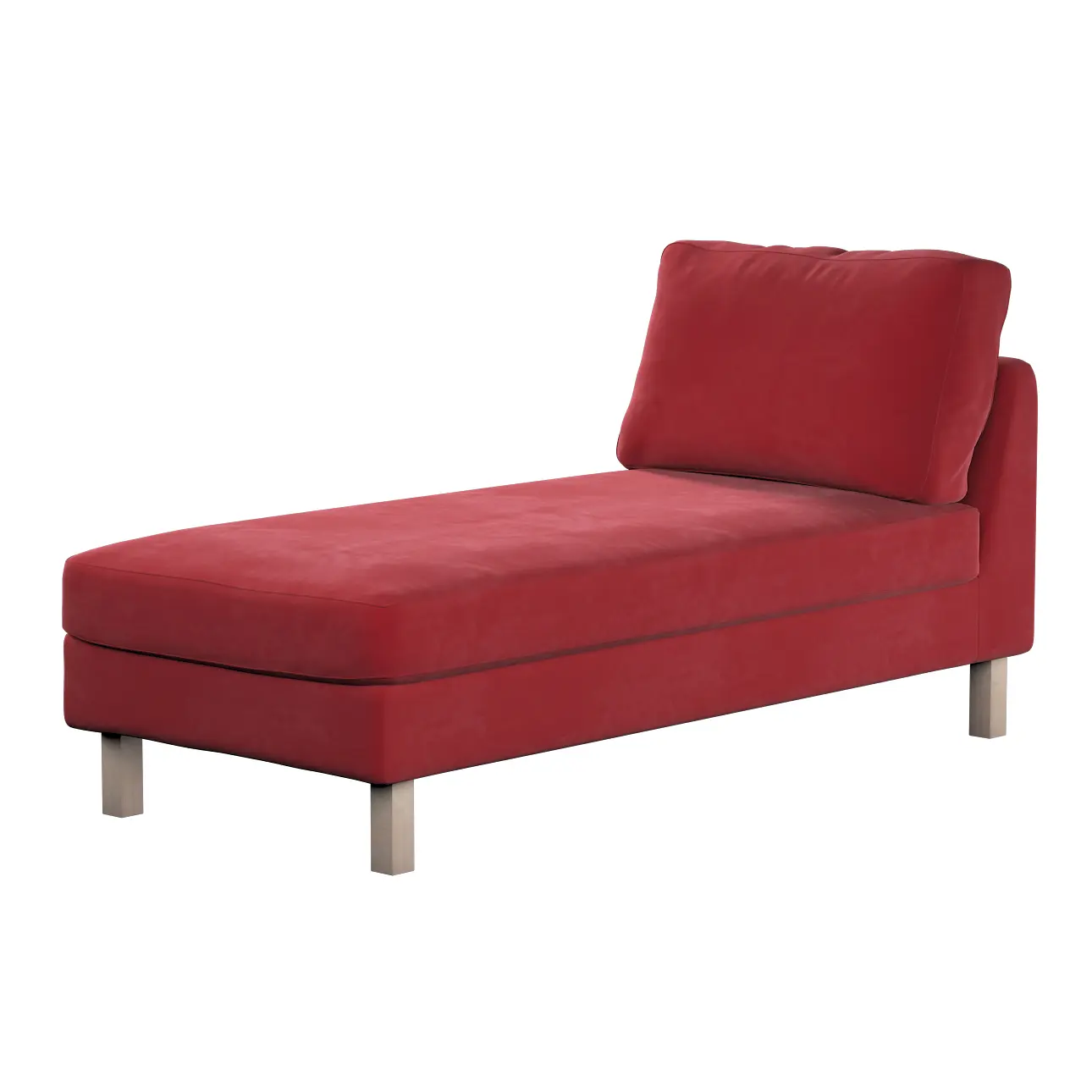 Dekoria Potah na šezlong IKEA Karlstad samostatný, krátký, sytá červená, Potah na šezlong Karlstad samostatný, Velvet, 704-15