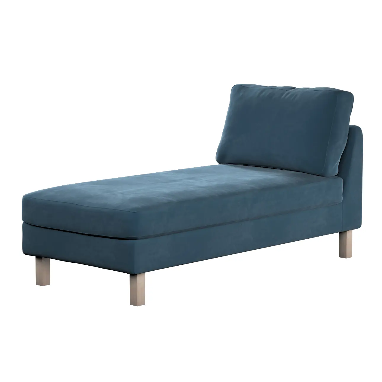 Dekoria Potah na šezlong IKEA Karlstad samostatný, krátký, staroněmecká modrá, Potah na šezlong Karlstad samostatný, Velvet, 704-16