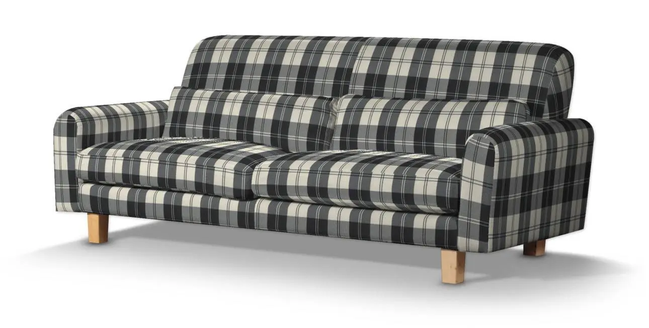 Dekoria Potah na pohovku IKEA Nikkala krátký,  černo-bílá kostka, potah na pohovku Nikkala -krátký, Edinburgh, 115-74