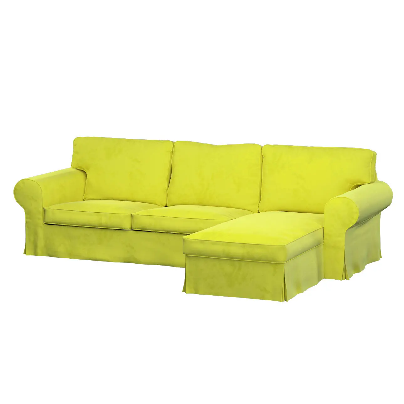 Dekoria Potah na pohovku IKEA Ektorp 2-místná s lenoškou, zelená, pohovka 2-míst. + šezlong, Living Velvet, 704-78