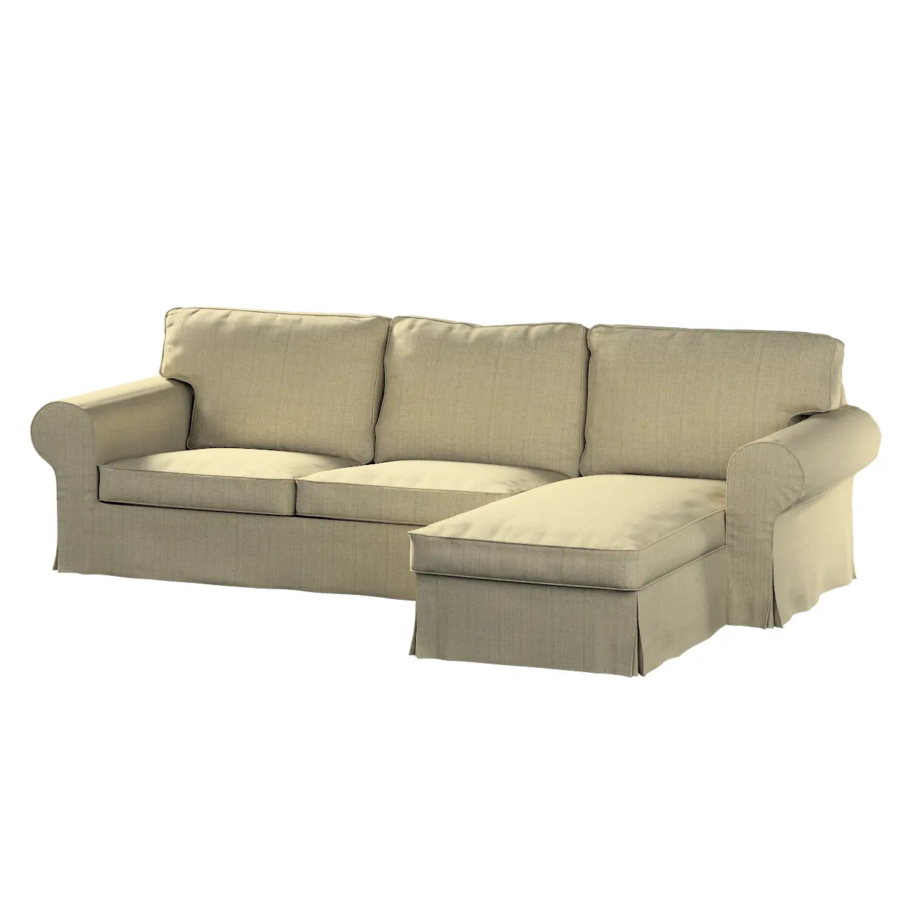 Dekoria Potah na pohovku IKEA Ektorp 2-místná s lenoškou, béžová, pohovka 2-míst. + šezlong, Living Basic, 161-68