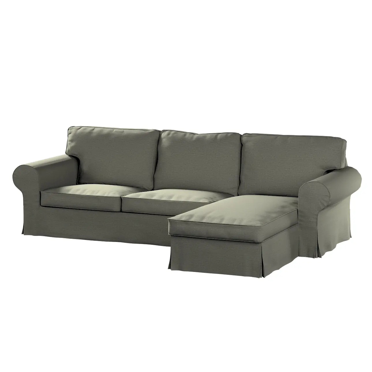 Dekoria Potah na pohovku IKEA Ektorp 2-místná s lenoškou, šedo-bežový, pohovka 2-míst. + šezlong, Living Plus, 161-42
