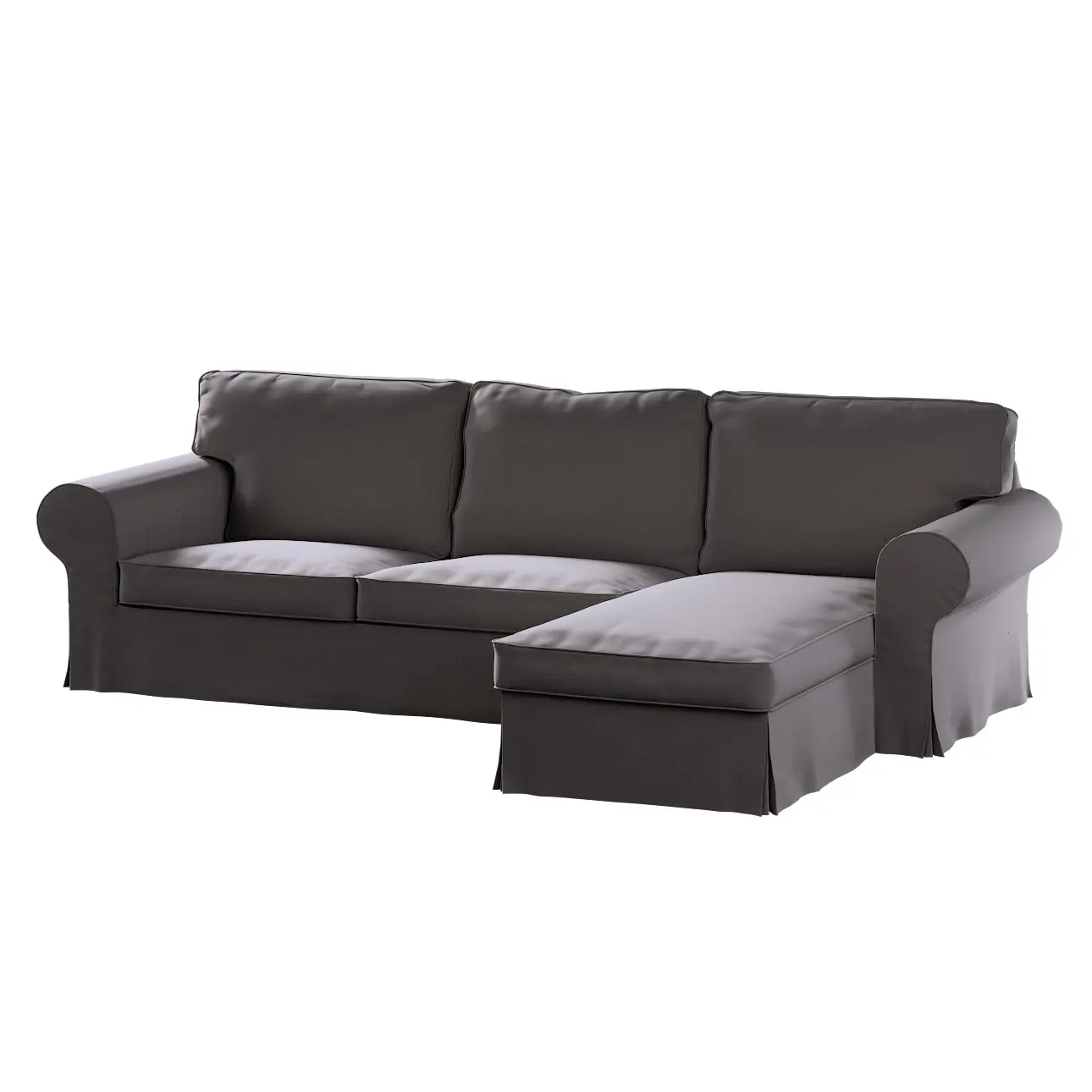 Dekoria Potah na pohovku IKEA Ektorp 2-místná s lenoškou, hnědá, pohovka 2-míst. + šezlong, Ingrid, 705-45