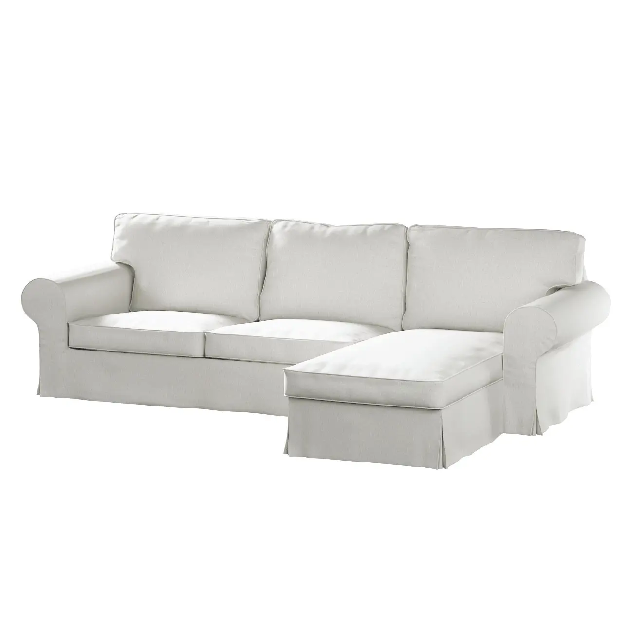 Dekoria Potah na pohovku IKEA Ektorp 2-místná s lenoškou, krém, pohovka 2-míst. + šezlong, Amsterdam, 704-53