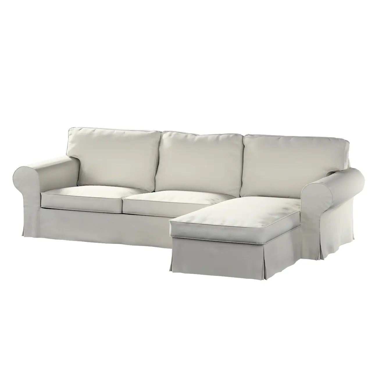 Dekoria Potah na pohovku IKEA Ektorp 2-místná s lenoškou, šedá, pohovka 2-míst. + šezlong, Living Plus, 162-37