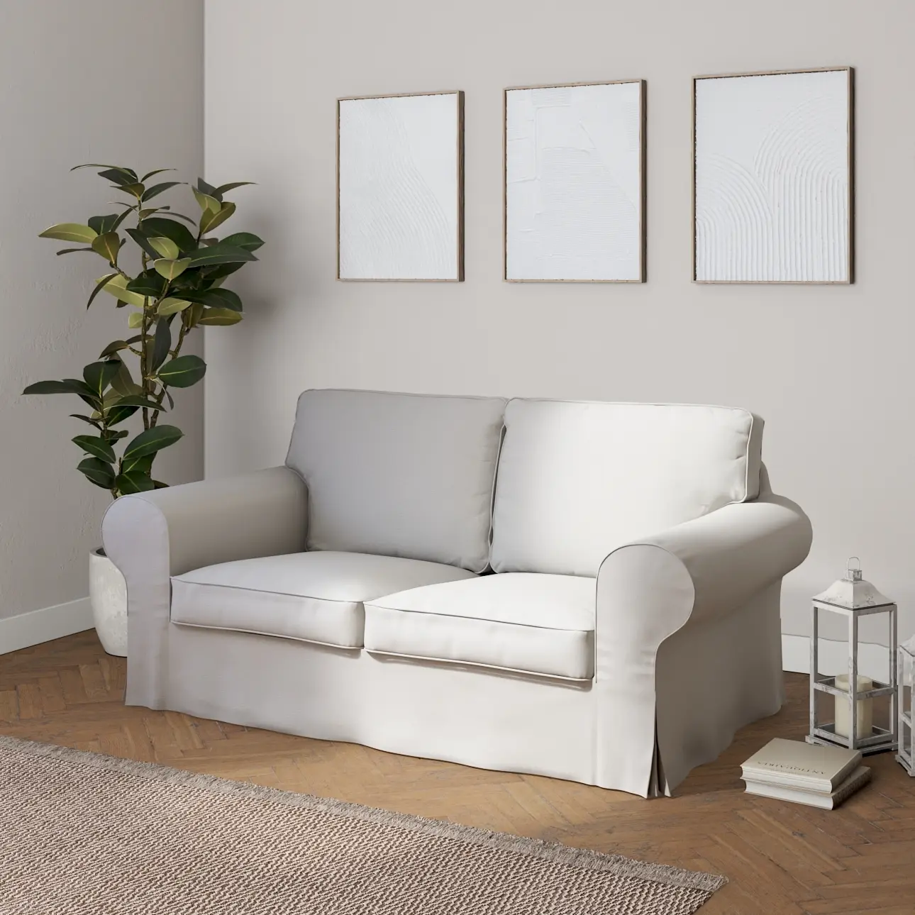 Dekoria Potah na pohovku IKEA Ektorp 2-místná rozkládací  NOVÝ MODEL 2012, světlá holubí šeď, Ektorp 2-m rozkl. od 2012, Etna, 705-90