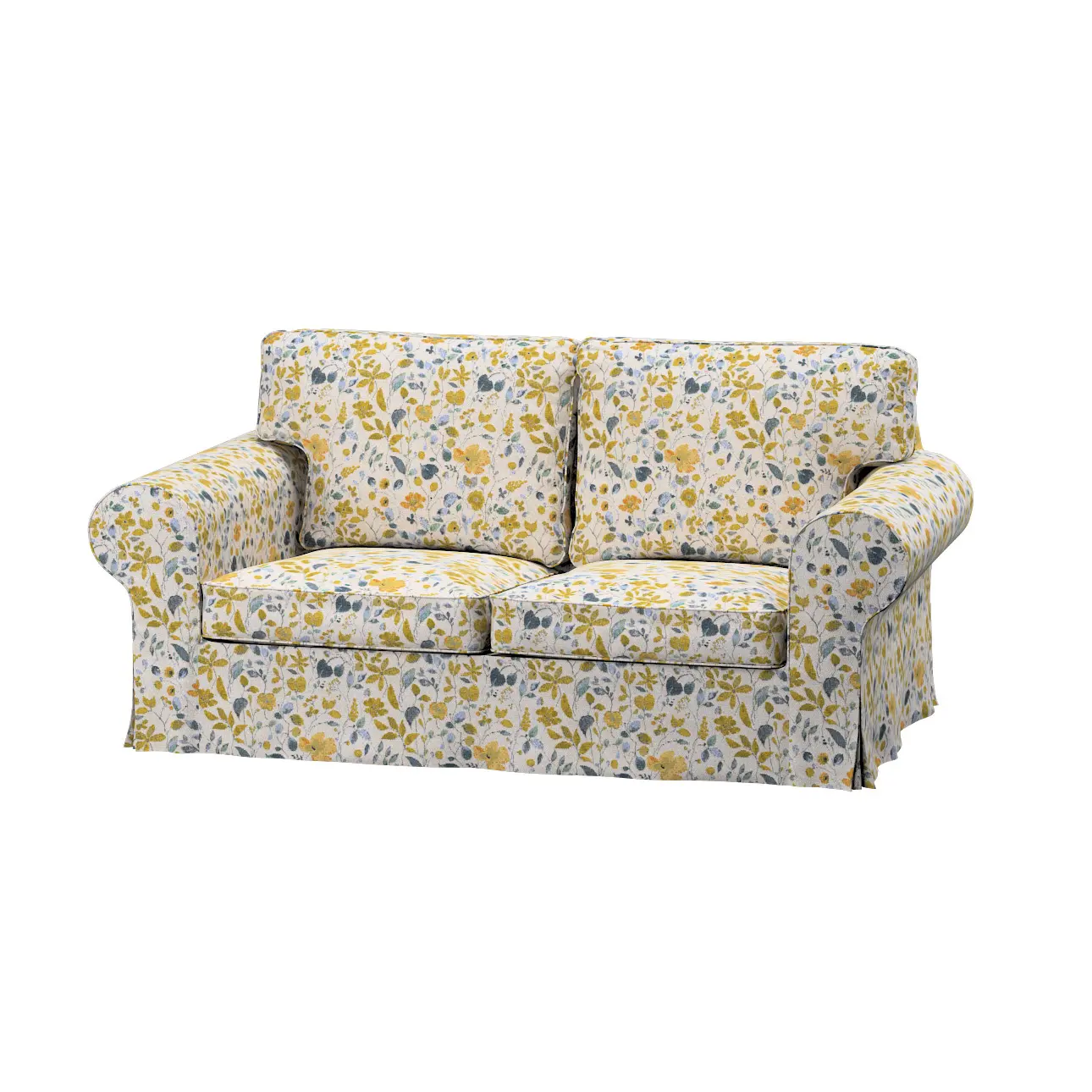 Dekoria Potah na pohovku IKEA Ektorp 2-místná rozkládací  NOVÝ MODEL 2012, žlutá a modrá, Ektorp 2-m rozkl. od 2012, Cosy Home, 145-13