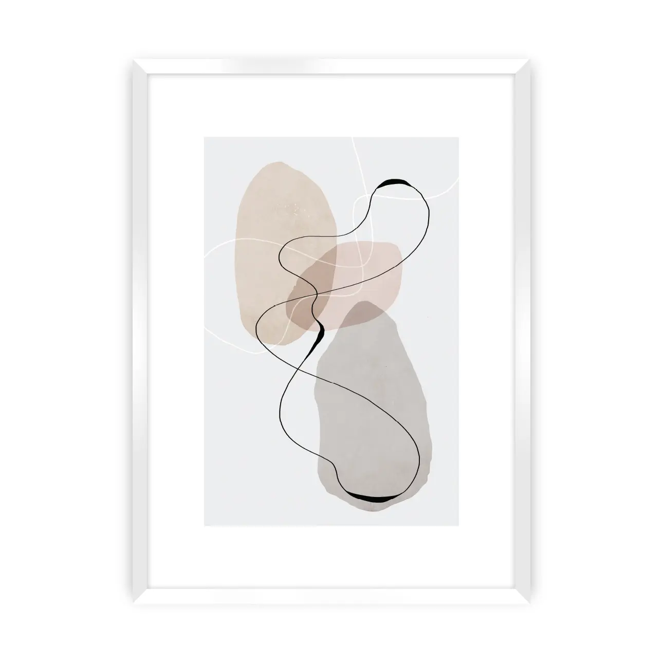 Dekoria Plakát Abstract Lines I, 21 x 30 cm, Ramka: Biała