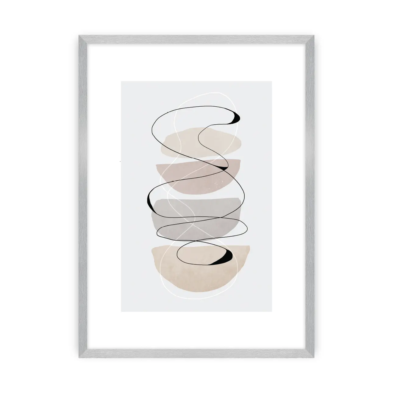 Dekoria Plakát Abstract Lines II, 40 x 50 cm, Ramka: Srebrna